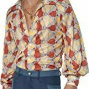 Smiffy's Adult 1970's Retro Costume, Blue, Medium